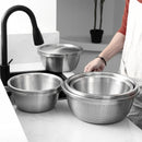 Axya Stainless Steel Drain Basket Strainer Basin for Washing Vegetables, Fruits, and Rice