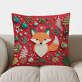 Axyaa Christmas Fox Pattern Throw Pillow for Sofa Bedroom Car