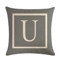 Axyaa Gray Alphabet Decorative Pillow Cover 45x45cm