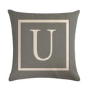 Axyaa Gray Alphabet Decorative Pillow Cover 45x45cm