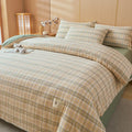 Axyaa Plaid Striped 100% Cotton Comforter Blanket for Warmth & Comfort