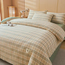 Axyaa Plaid Striped Cotton Comforter: Soft & Warm Bedding Quilt