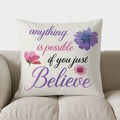 Axyaa Flowers & Positive Motto Pillow Cover - Sofa Bedroom Car Cushion Cover