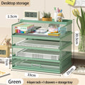 Axyaa 4-Tier Stackable Letter Tray Desk Organizer with Pen Holder