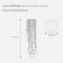 Axyaa Circular Staircase Chandelier: Luxury Nordic Living Room Pendant Light