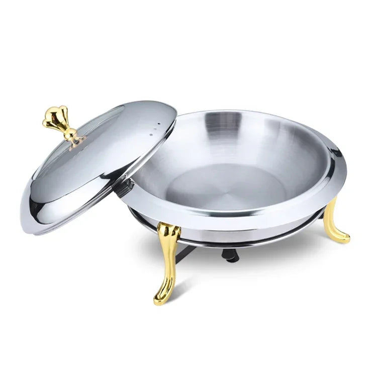 Axya Golden Stainless Steel Alcohol Stove - Small Cooking Hot Pots & Chafing Dish