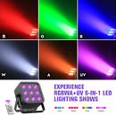 Axyaa RGBWA+UV Par Light Set, DMX512 Stage Effect Lighting for DJ Disco Party