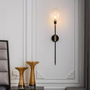 Axyaa Modern Black Iron Glass Ball LED Wall Lamp for Living Room Bedroom Decor