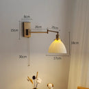Axyaa Ceramic LED Wall Sconce, Adjustable, Pull Chain Switch, Modern Nordic Design