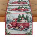Axyaa Christmas Snow Table Runner for Farmhouse Dining Decor