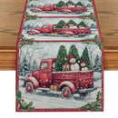 Axyaa Christmas Snow Table Runner for Farmhouse Dining Decor