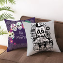 Axyaa Black Grey Skull Face Pillowcase for Halloween Living Room Decor