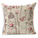 Axyaa Linen Butterfly Cushion Cover 45x45cm - Decorative Pillow Case for Sofa & Bed