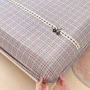 Axyaa Double-Layer Plaid Lace Mattress: Soft, Skin-Friendly, Non-Slip - Single Piece