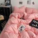 Axyaa 100% Cotton Washed Bed Linen Set - 4 Piece Comforter Double Bedding