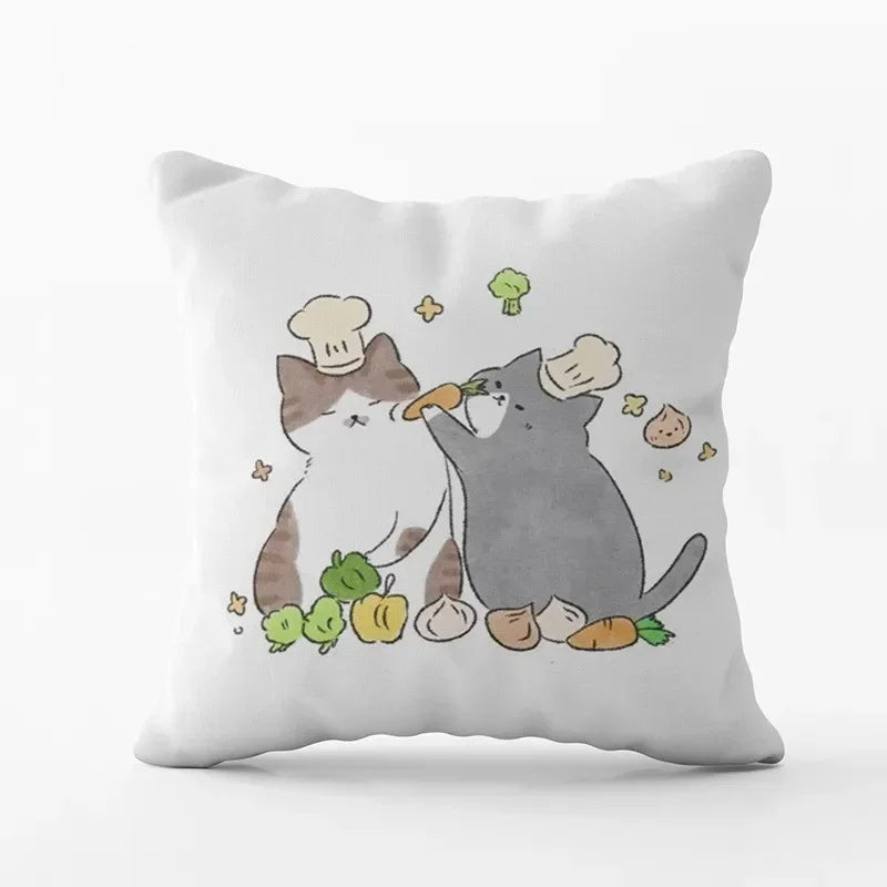 Cute Cat Pillowcase by Axyaa: Modern Design Home Decor Cushion Cover for Sofa