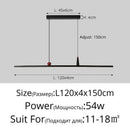 Axyaa LED Black Strip Chandelier for Modern Interior Decoration