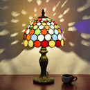 Axyaa Stained Glass Table Lamp: European Style Home Decor Reading Light for Living Room Bedroom