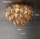 Axyaa Amber Glass Ceiling Lights - Retro Bronze Chandelier for Home Decoration