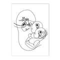 Minimalist Axyaa Mother and Child Wall Art Print for Home Decor