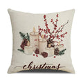 Axyaa Christmas Pinecone Candlestick Linen Print Pillowcase for Home Decor