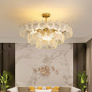Axyaa Shell Glass LED Chandelier - Modern Creative Lighting Fixture for Home and Restaurant