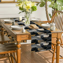 Axyaa Geometric Lines Table Runner - Watercolor Farmhouse Dining Decor