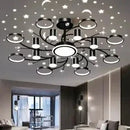 Axyaa Starry Sky Projection LED Chandelier for Modern Living Room Decor