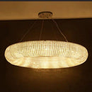 Axyaa Chrome LED Crystal Donut Chandelier for Home Indoor Lighting