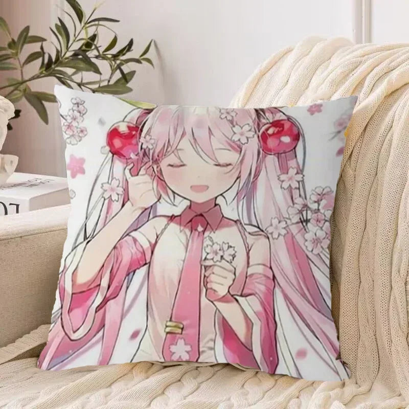 Axyaa 40*40 Hatsune Miku Pillow Cover Set for Stylish Bed Decor