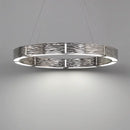 Axyaa Chrome Round Water Ripple Chandelier: Modern Luxury Living Room Statement Piece