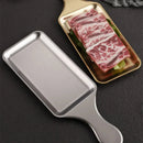 Axyaa Stainless Steel Rectangular Steak Tray for Western Food, BBQ, or Snacks, Korean Style