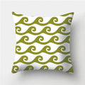 Army Green Geometric Printed Pillowcase by Axyaa for Living Room and Bedroom Decor