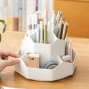 Axyaa Rotating Storage Box: Large Capacity Desktop Organizer for Stationery and Cosmetics