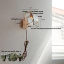 Axyaa Walnut LED Wall Lights Pull Chain Switch Sconce Cube Glass Rotatable Stair Lamp