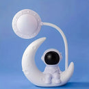 Axyaa Moon Astronaut Nightlight LED Desk Lamp - Rechargeable, Ideal for Bedroom Study