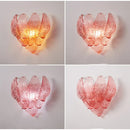 Axyaa Pink Glass Wall Lamp, French Romantic Restaurant Bedside Light
