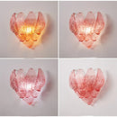 Axyaa Pink Glass Wall Lamp: French Romantic Handmade Bedside Light