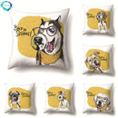 Axyaa Funny Dogs Polyester Cushion Cover for Living Room Sofa 45x45cm