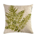 Axyaa Tropical Leaf Flax Pillowcase for Chic Living Room Decor