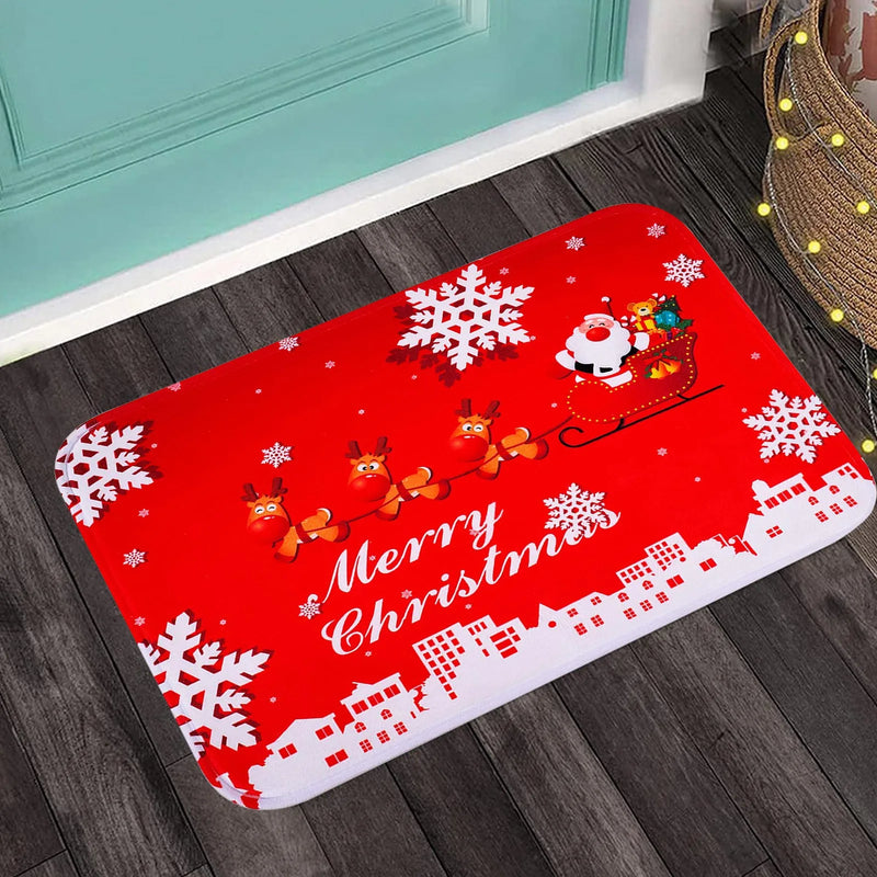 Axyaa Christmas Decor Entrance Door Mat Bathroom Non-slip Living Balcony Carpet