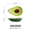 Axyaa Avocado Ceramic Salad Soup Bowl Family Fruit Snack Plate Kitchen Accessories