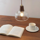 Axyaa Modern LED Pendant Lamps - Walnut Glass Hanging Light Fixtures for Home Decor