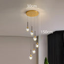 Axyaa Crystal Chandelier Stair Pendant Lamp Living Room Interior Lighting