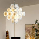 Axyaa Crystal Chandelier Pendant Lamp Luxe Nordic Glass Cream Style