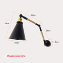 Axyaa Industrial Iron Folding Wall Lamp with Hemp Rope Detail
