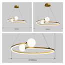 Axyaa Circular LED Pendant Lamp: Modern Home Decor Chandelier for Dining, Kitchen, Bedroom