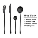Axyaa Stainless Steel Cutlery Set - Western Dinnerware 20-Piece Matte Gold Tableware