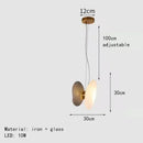 Axyaa Nordic Glass Chandelier LED Pendant Lamp for Home Decor