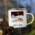 Personalized Caravan Enamel Mug by Axyaa - Camper Coffee Tea Cup